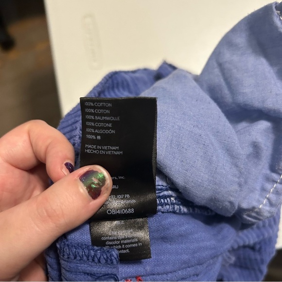 Urban Outfitters Blue Corduroy Pants Carpenter Baggy Cargo Size 26 L2 - Picture 5 of 8